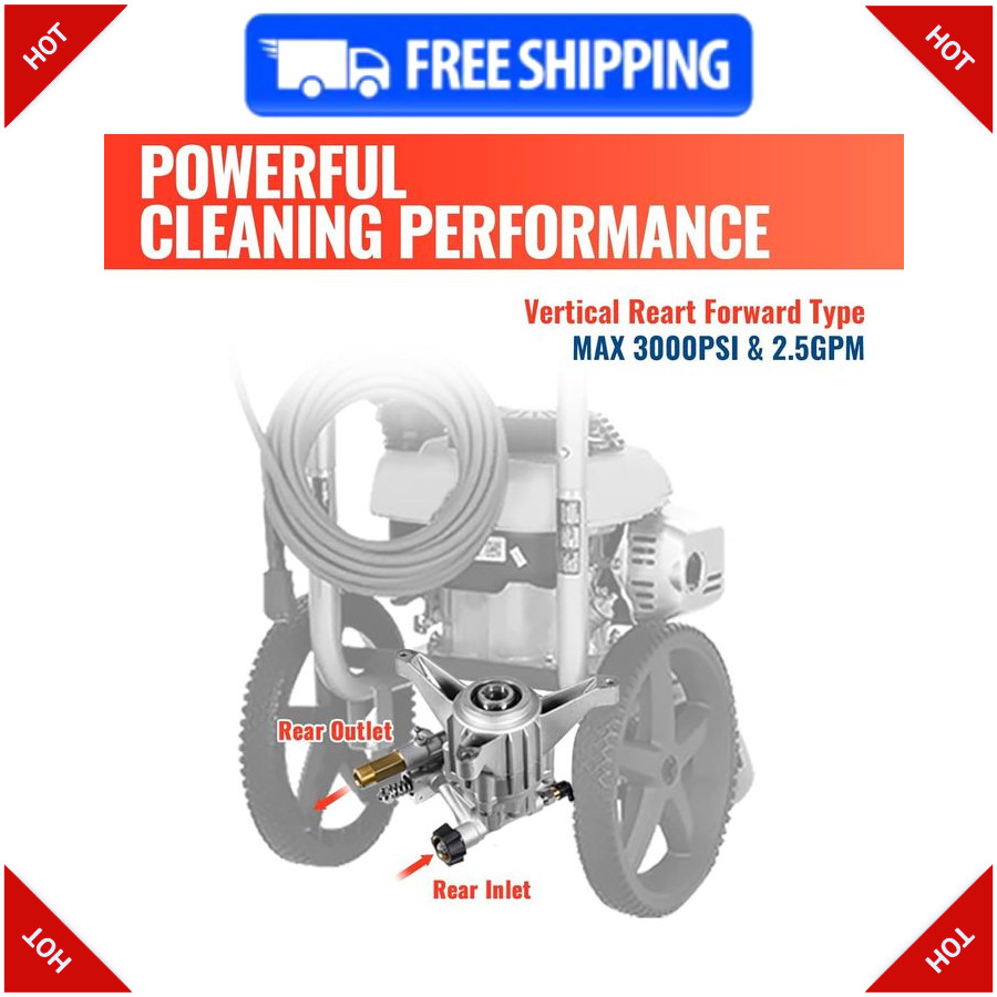 YAMATIC 7/8″ Shaft Vertical Pressure Washer Pump, 3000 PSI, 2.5 GPM Replacement