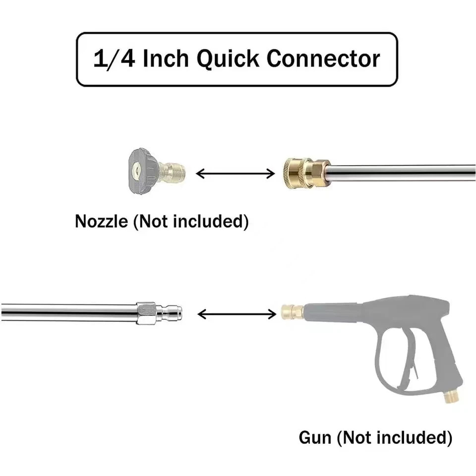 Pressure Washer Extension Rod Lance Set 4000PSI Spray Gun with 1/4 Inch Quick Co