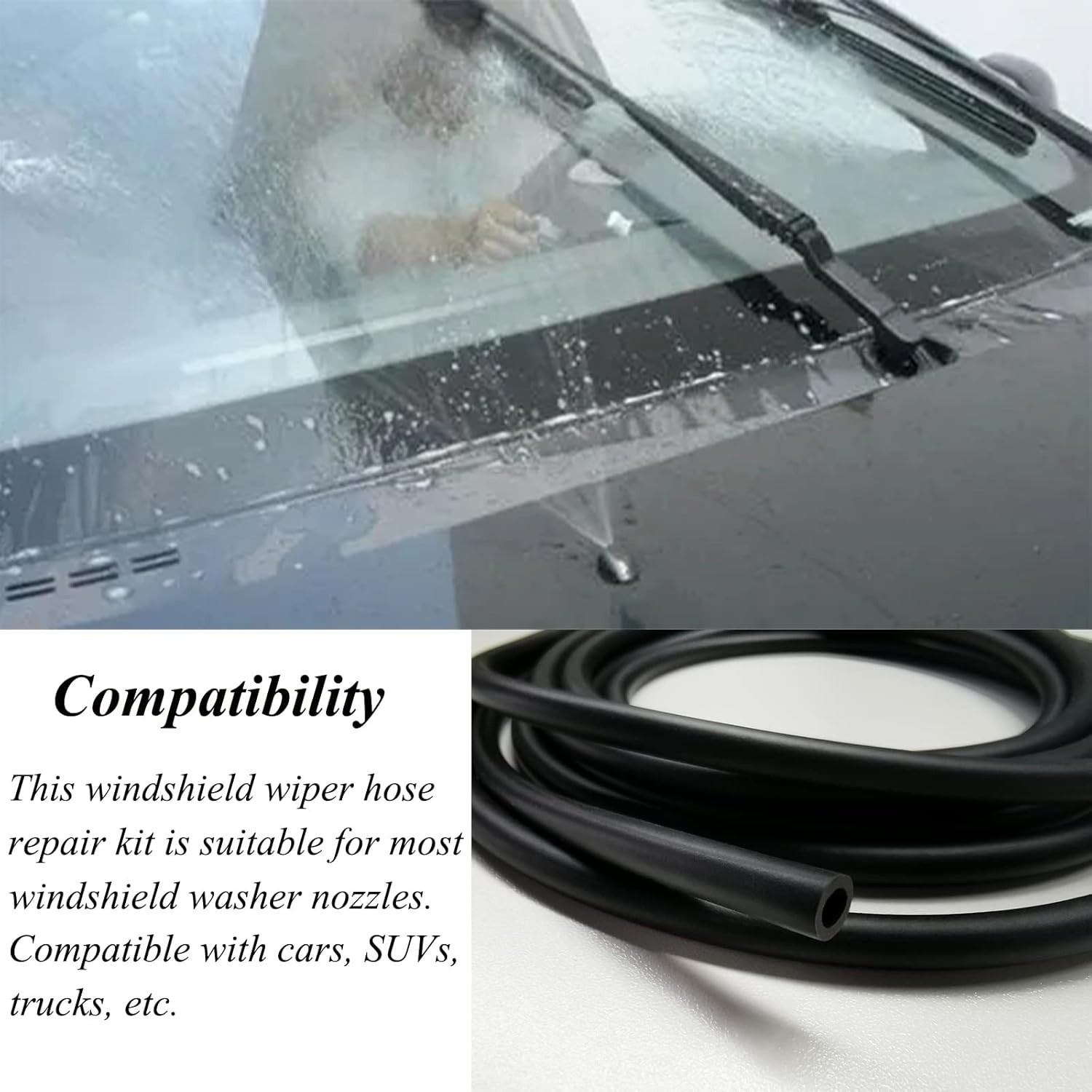 Windshield Washer Hose Repair Kit,2Pcs 4M Washer Fluid with 24Pcs Hose Connector