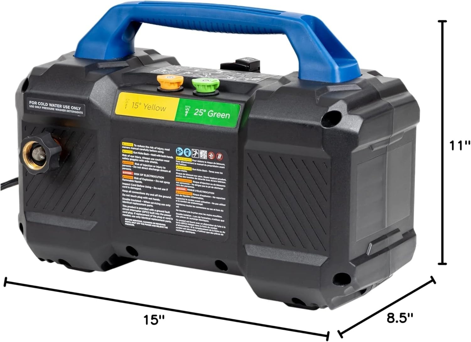 ePX3100v Electric Pressure Washer 2100 PSI with Portable Foam Cannon & 3 Nozzles