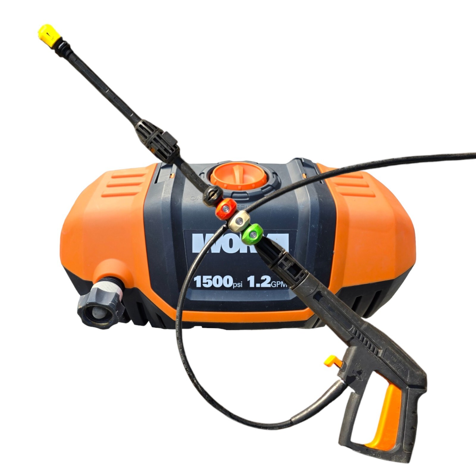 WORX WG601 1500 PSI 1.2 GPM Electric Pressure Washer 13A, with Multiple Nozzles
