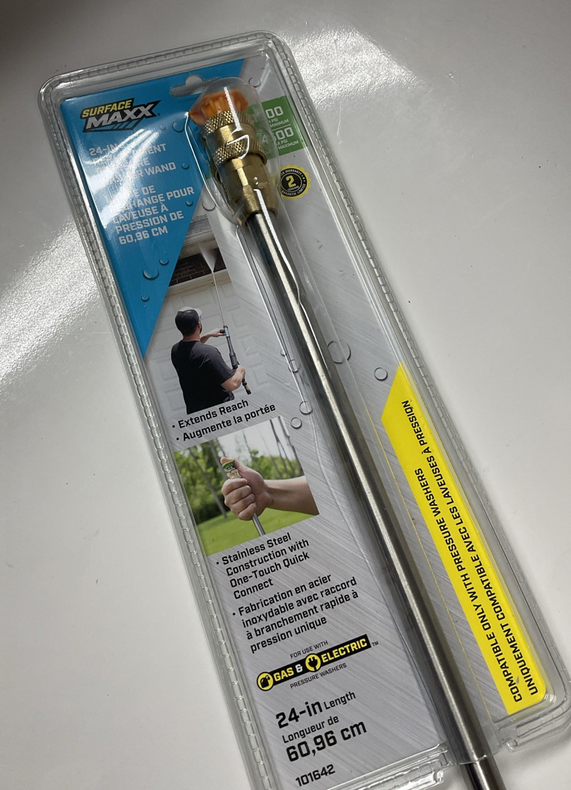 SurfaceMaxx 2-ft up to 4500-PSI Steel Pressure Washer Spray Wand