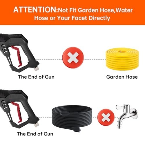 High-Pressure Washer Short Gun 5000 PSI 12 GPM, 5 Nozzle Tips, Quick Connect Fit