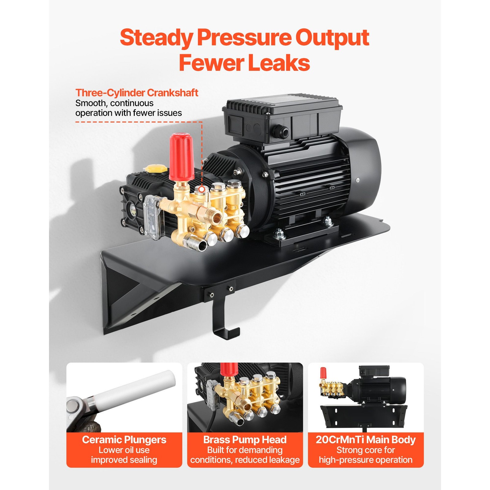 1220 PSI 2.2 GPM Electric Triplex Pump Kit with 2 HP Motor, 120V