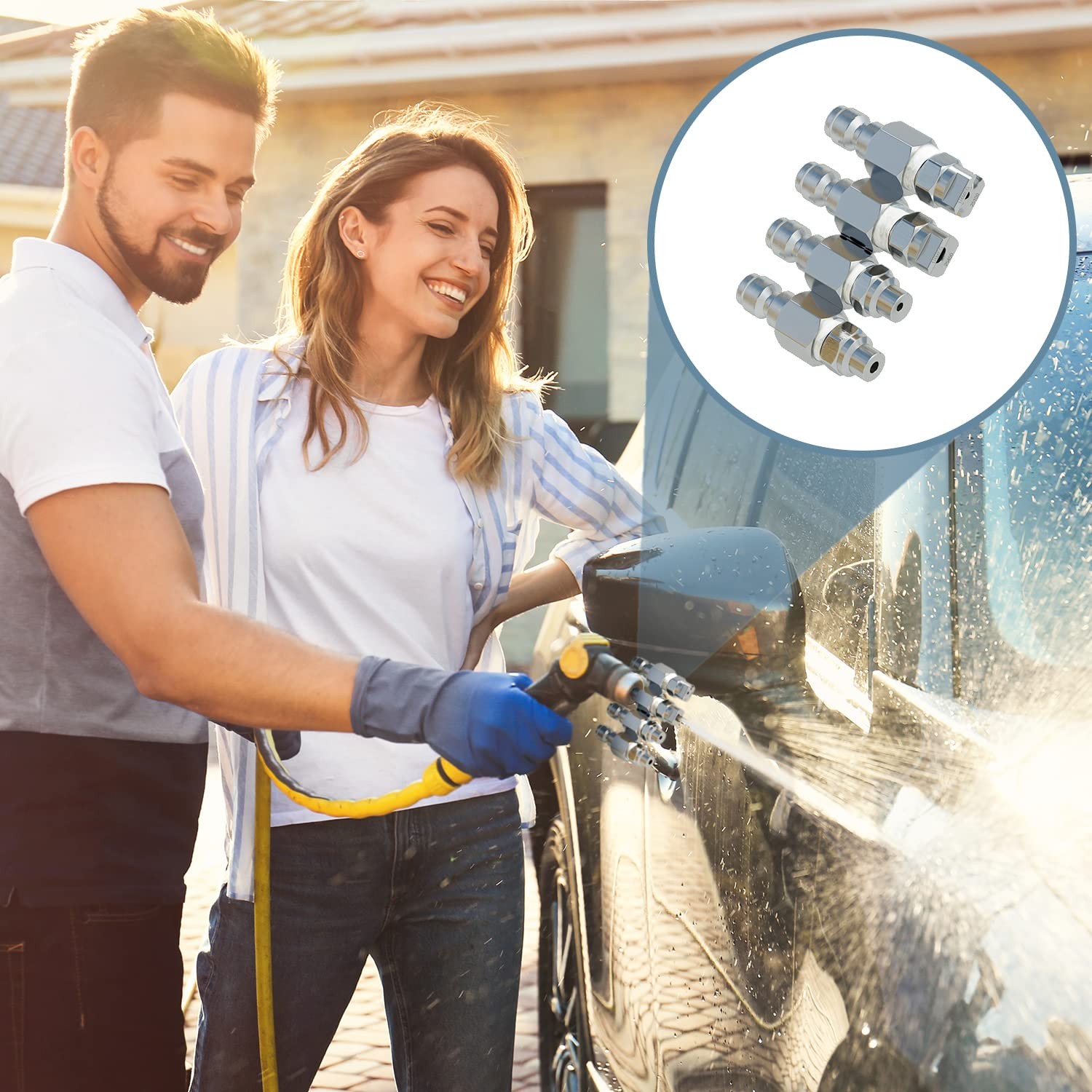 Jariko JRod Nozzle Kit for 4 GPM Pressure Washer | 4 Way J-Rod Tip Holder 1/4 Qu