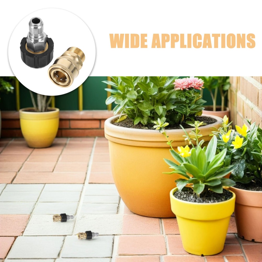 2Sets High Pressure Washer Brass Hose Adapter Quick Connect Fittings