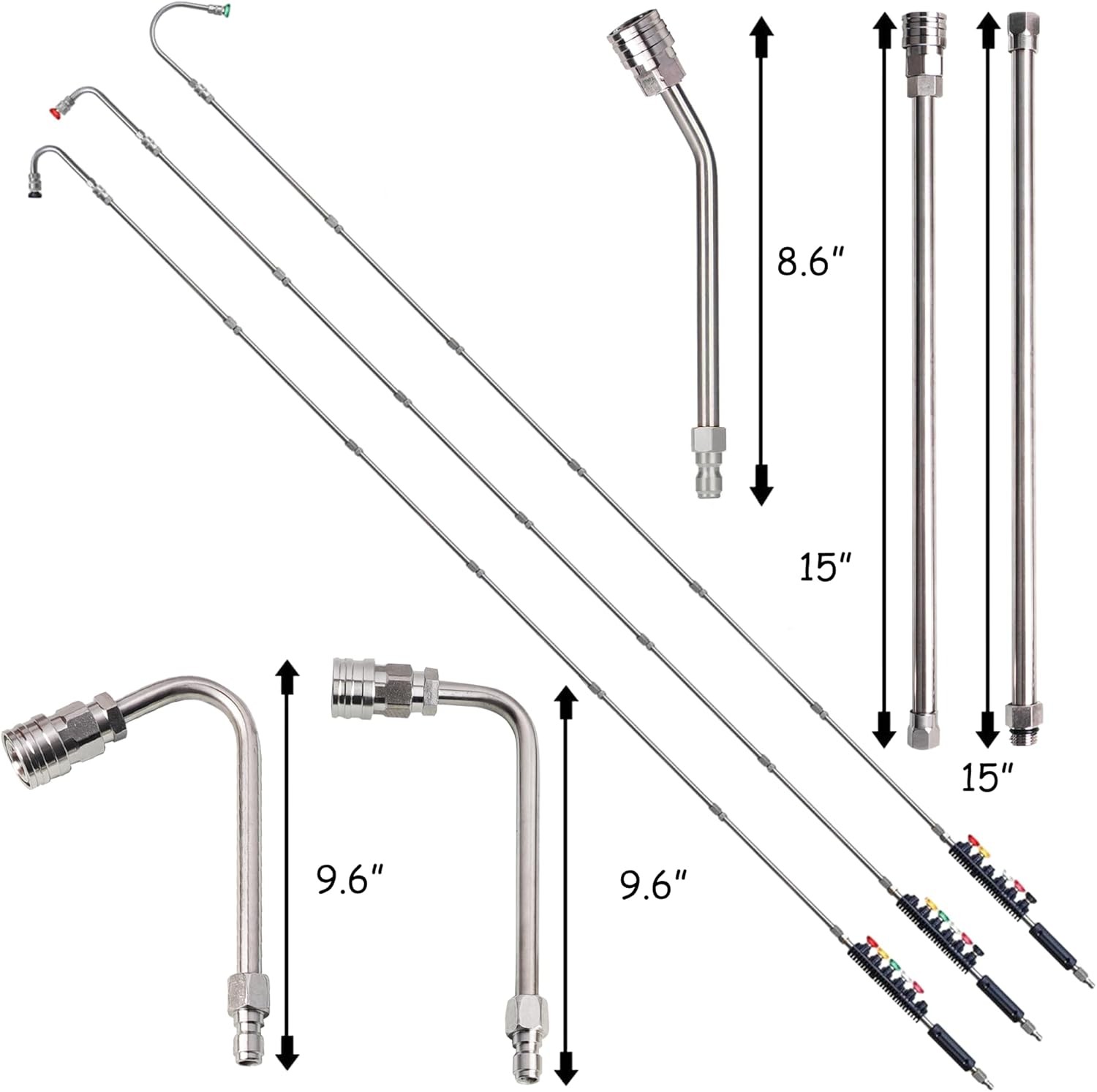 9 Pack Pressure Washer Extension Wand Upgrade Power Washer Lance W/ 6 Nozzle
