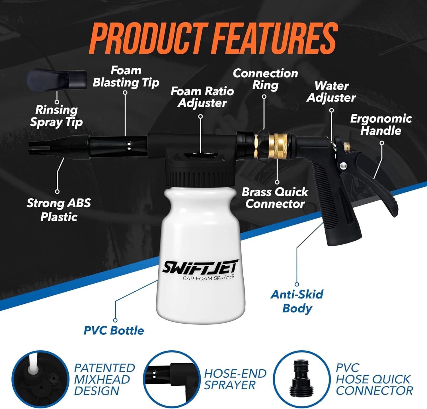 Ultimate Foam Cannon for Fun and Safe Car Washing – Hose Attachment Included