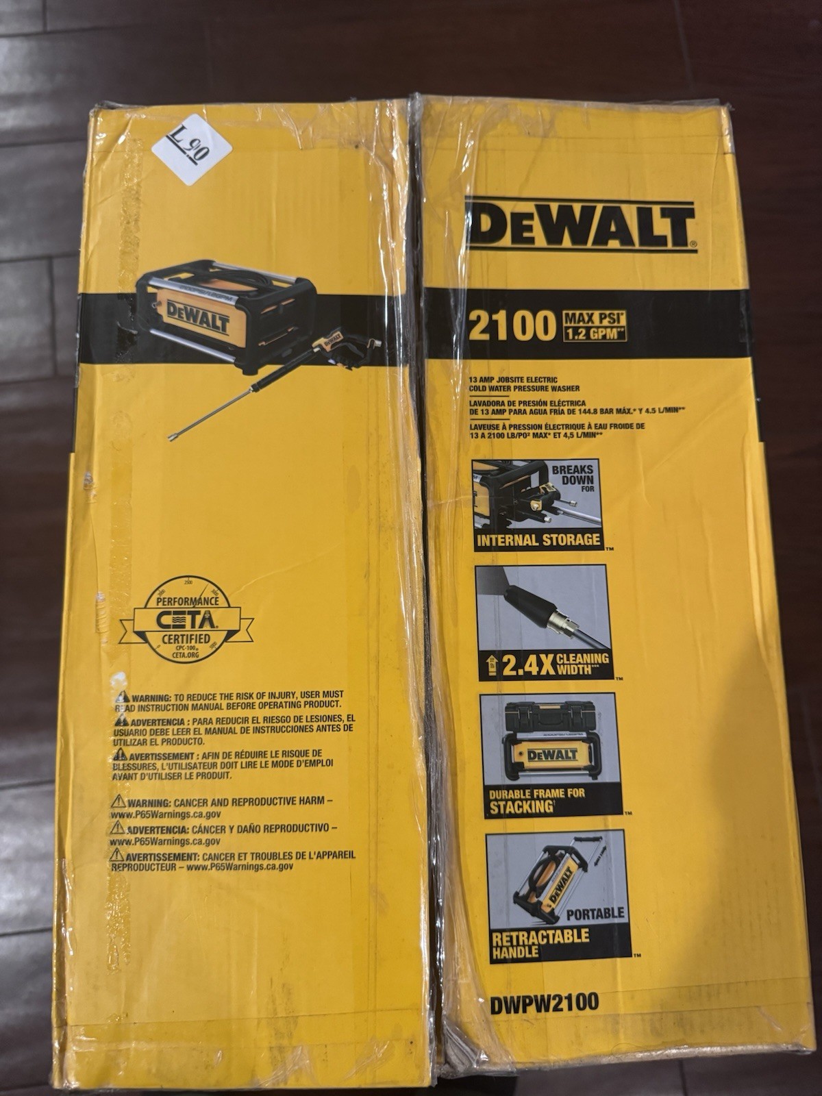 DEWALT DWPW2100 2100 PSI 1.2 GPM Cold Water Corded Washer w/ Spray Gun