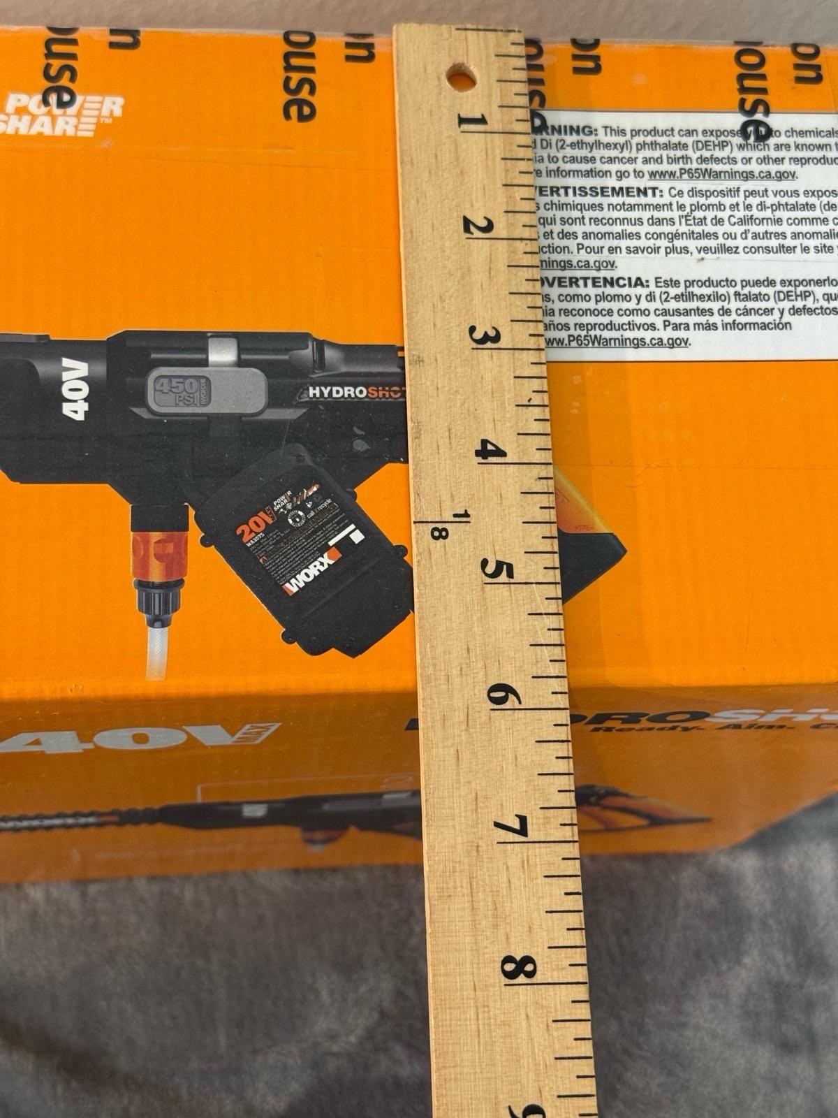 WORX HYDRO SHOT Portable Power Washer, Cleaner. 20Volt. WG629.1 With Battery.