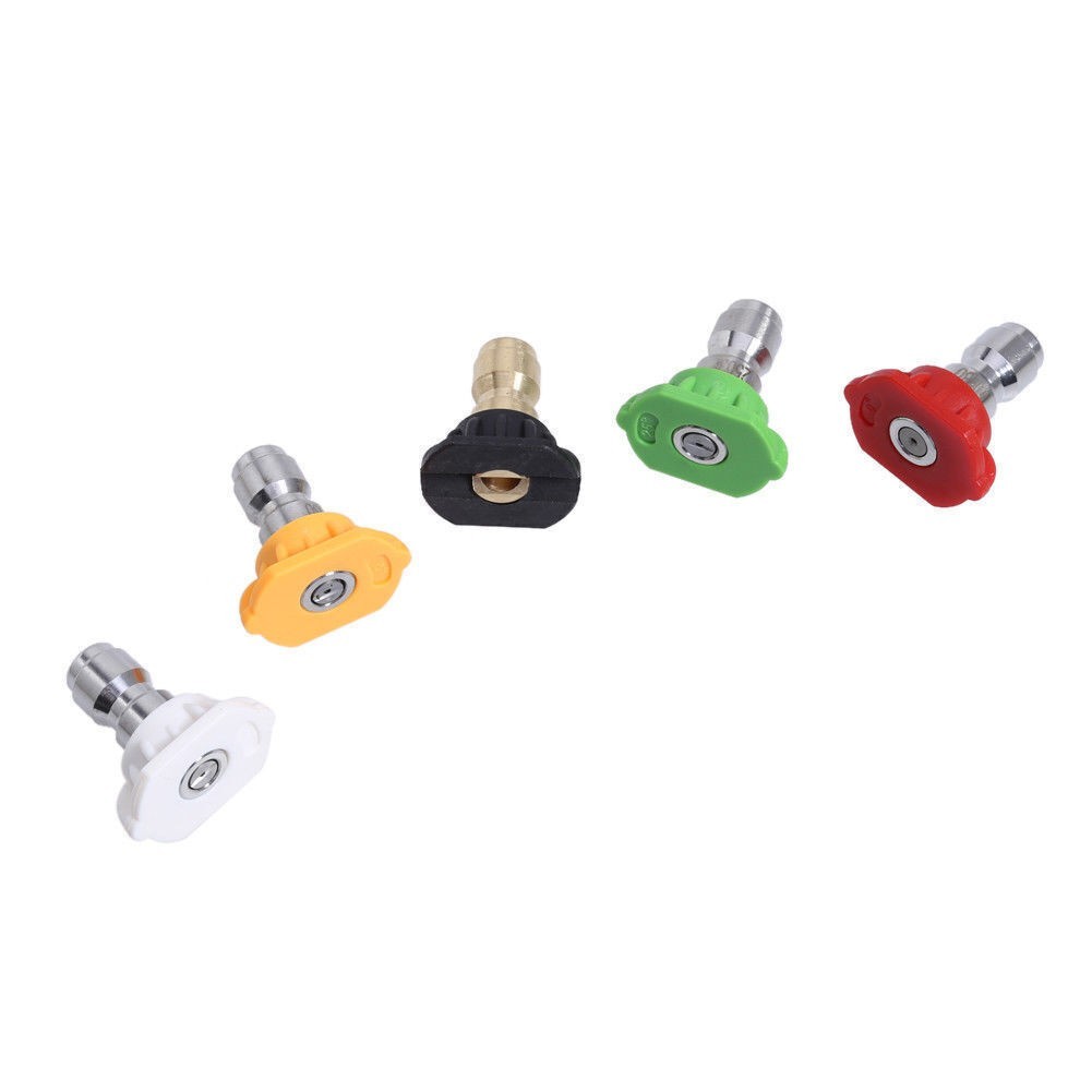 5PCS Pressure Washer Spray Tips Nozzles High Power Kit Quick Connect 1/4″ Set