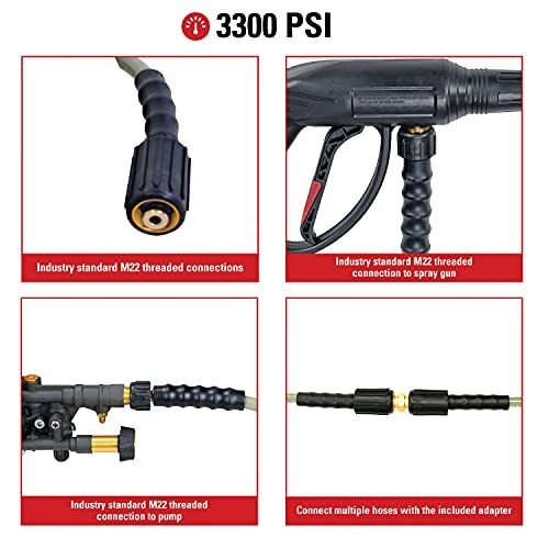 Simpson Cleaning 40224 Morflex Series 3300 PSI Pressure Washer Hose, Cold
