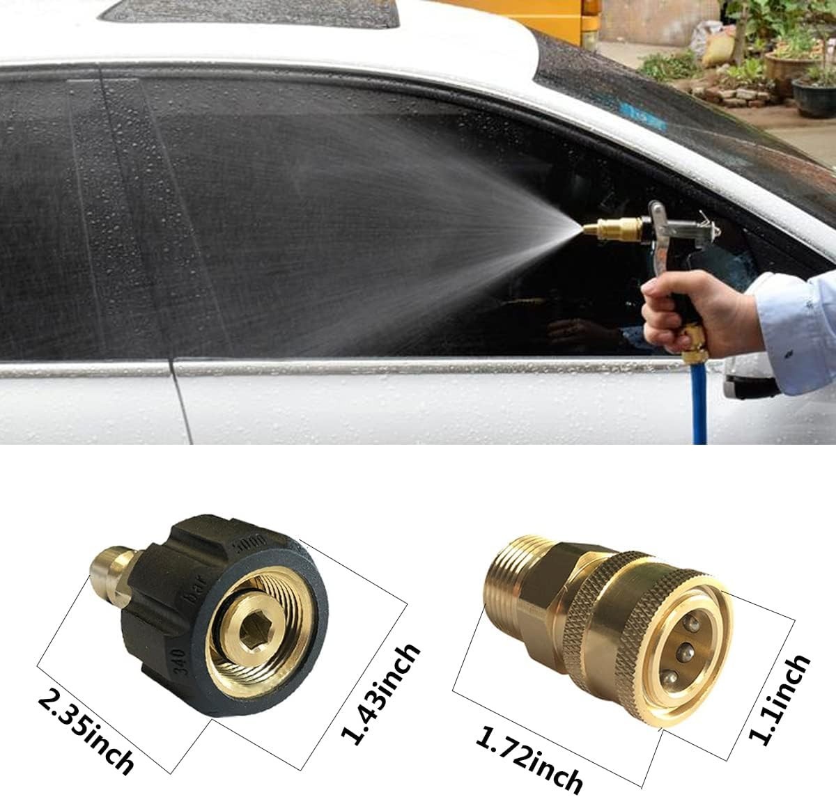 Efficient 38 in Quick-Connect Pressure Washer Adapter, Durable for All Cleaning