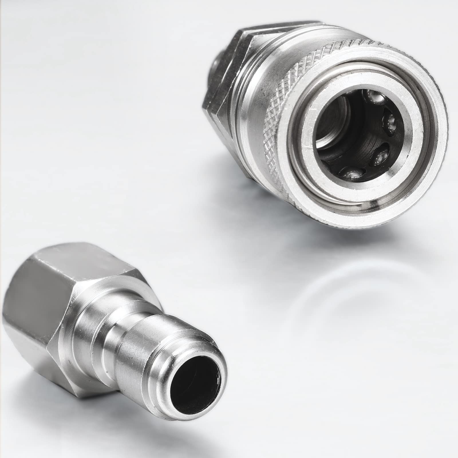 4 PCS Sets NPT 1/4 Inch Pressure Washer Coupler Quick Connect Plug Male Female