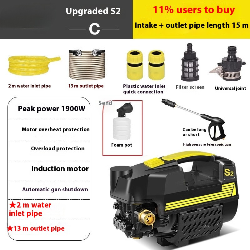 Portable Watering Machine Car Washer High Power Automatic Shut-off Gun Stops