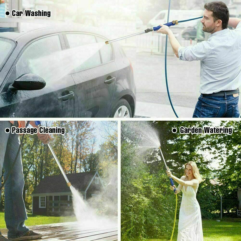 2-In-1 Hydro Jet High Pressure Power Washer Spray Nozzle Gun Water Hose Wand US