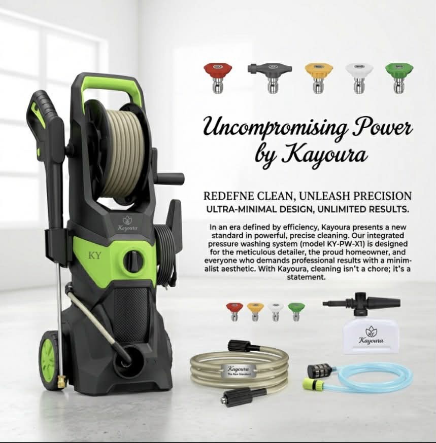 Kayoura KY-PW-X1 Corded Electric Pressure Washer 2600 PSI Hose Reel TSS