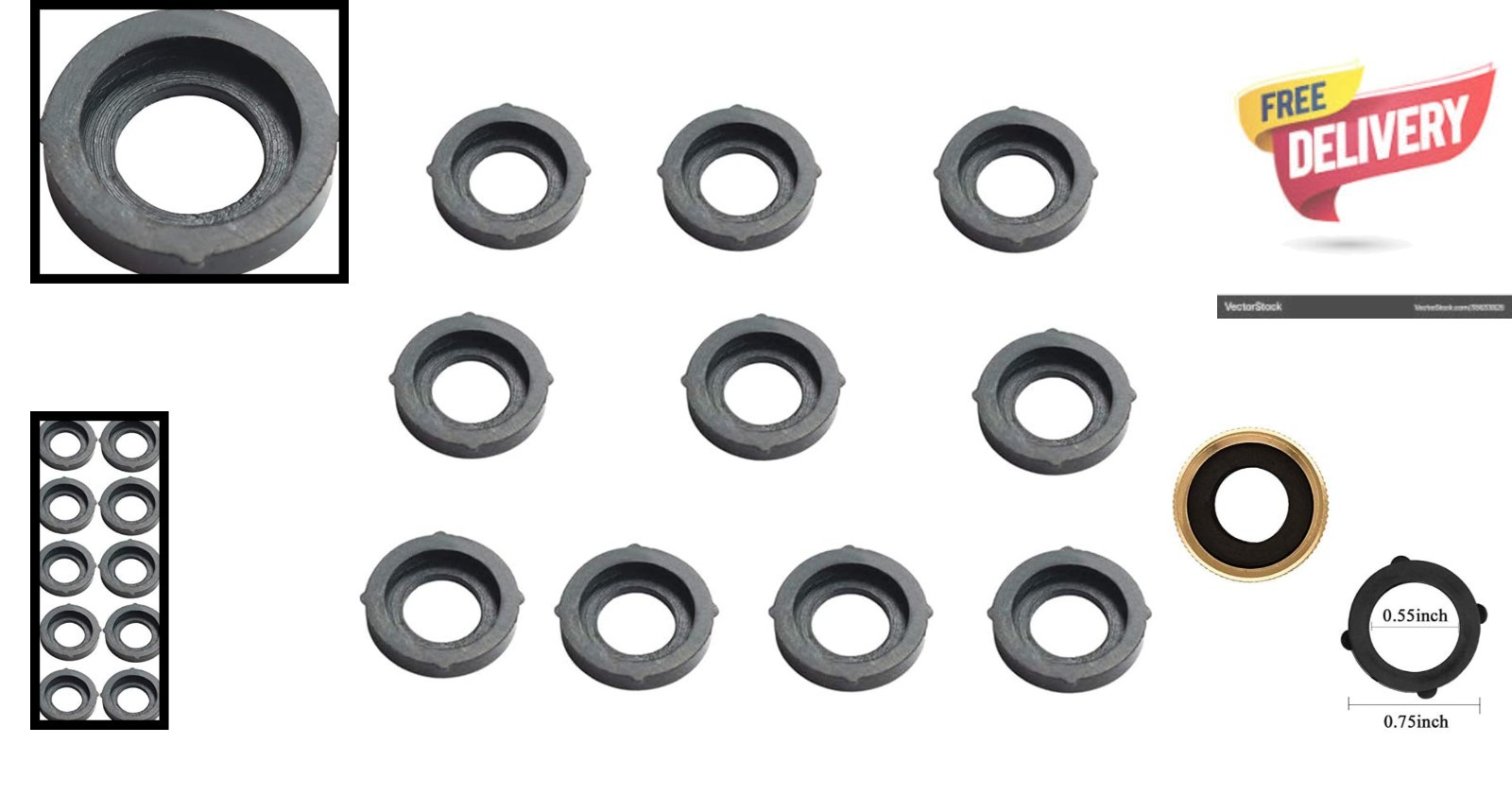 10 Pcs Pliable Rubber Hose Washers for 3/4″ Female Connectors – Leak Prevention