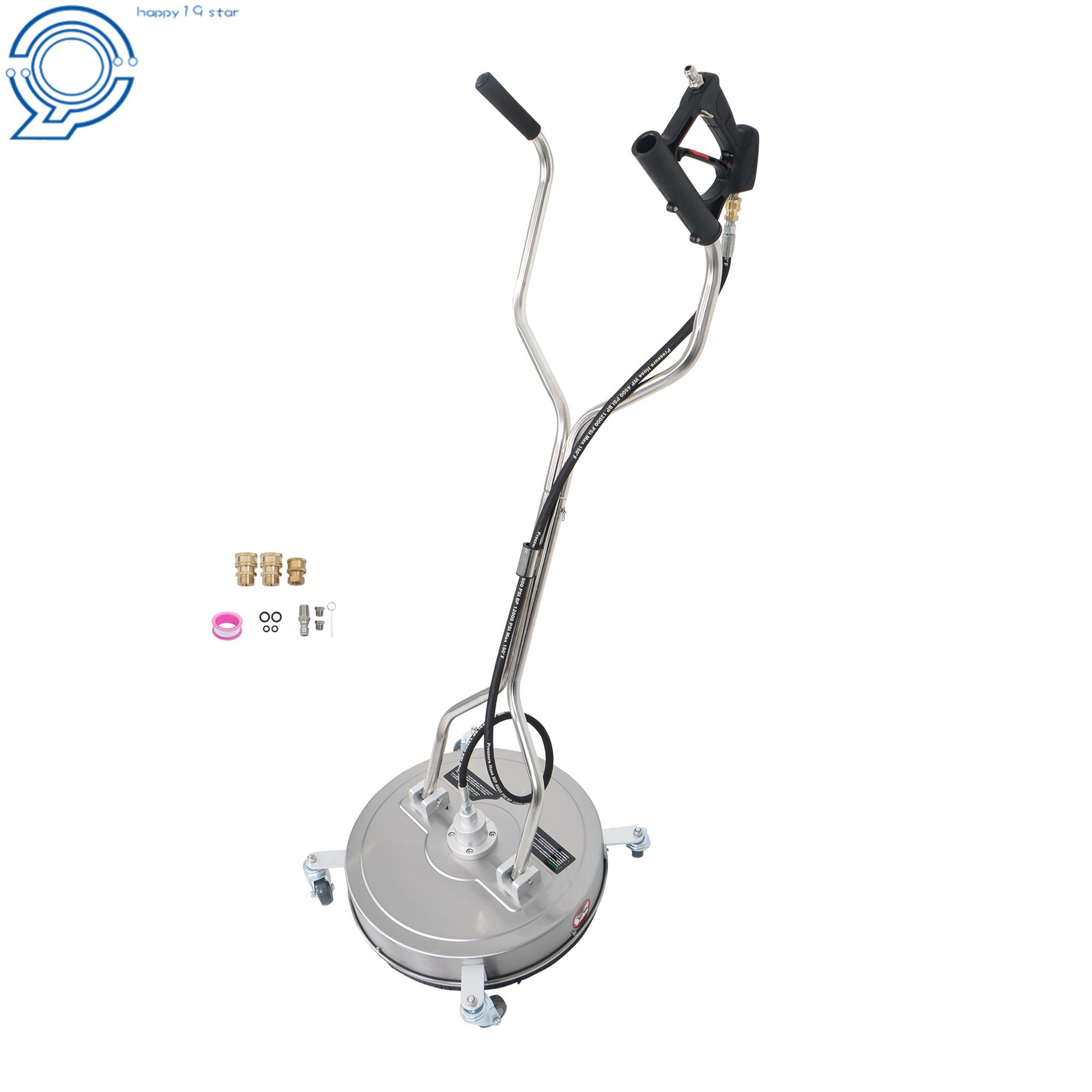 20″ Pressure Washer Surface Cleaner Dual Handles with 4 Wheels 6000PSI Washer