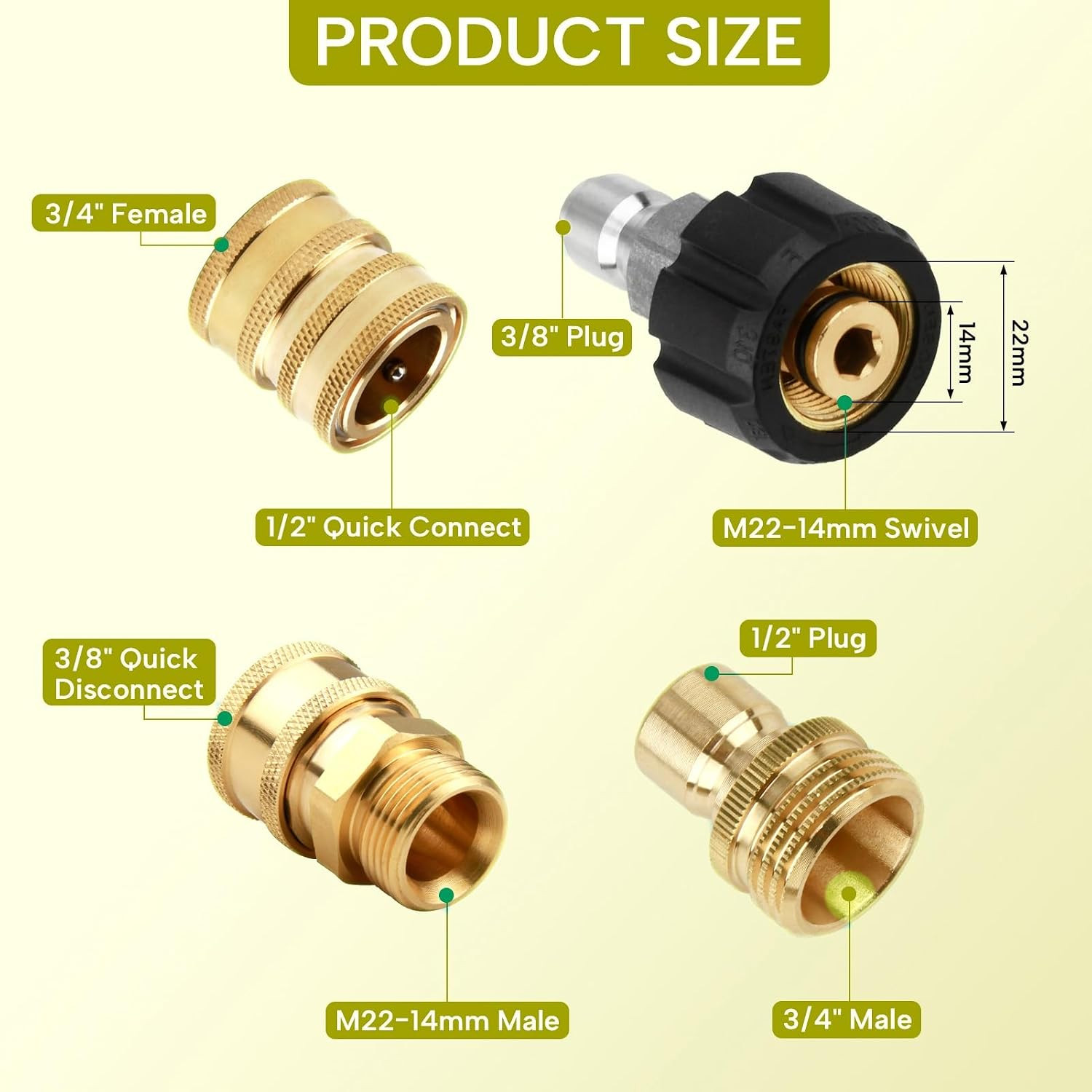 Pressure Washer Quick Connect Fittings, Washer Adapter Set, Set Quick Connect Ki
