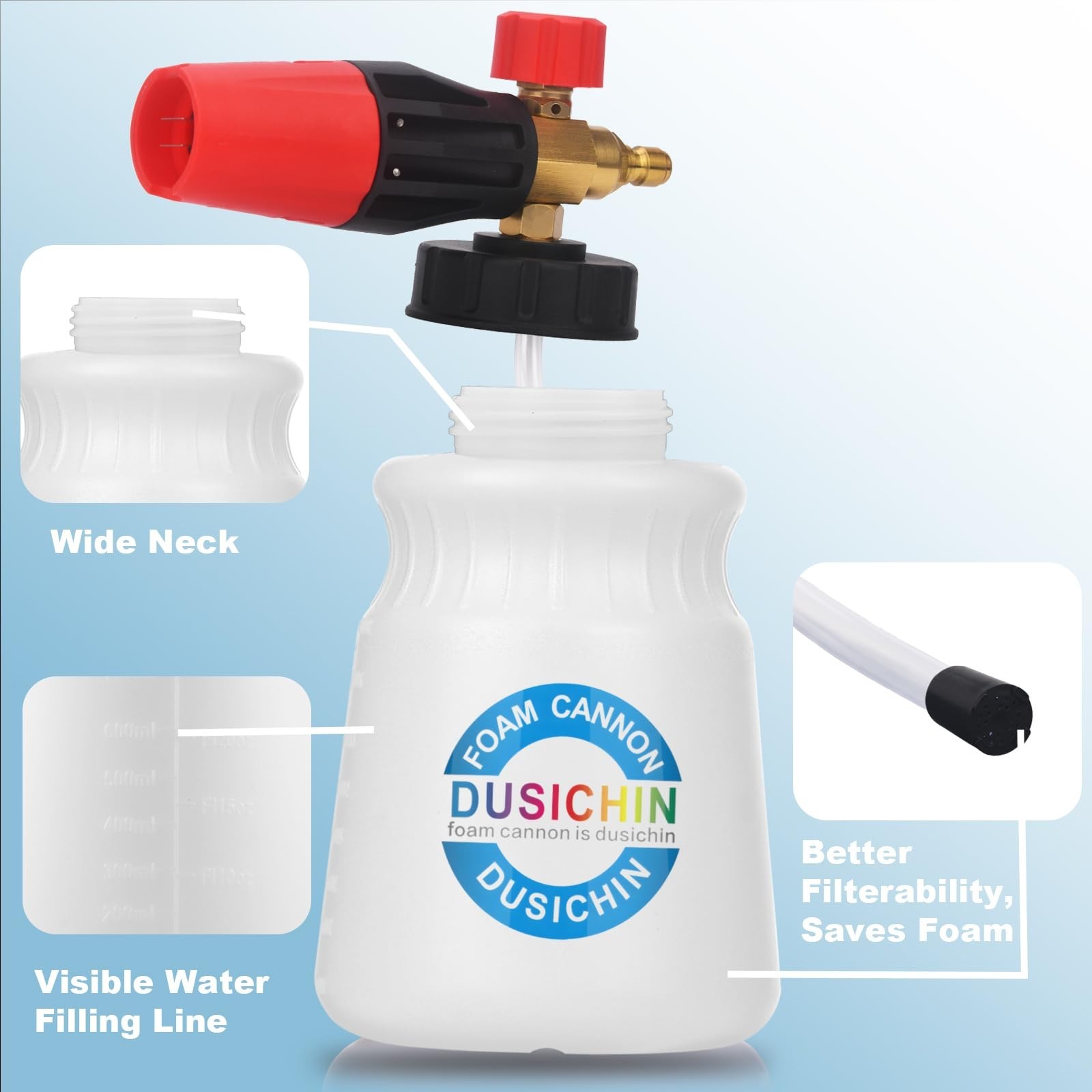 Foam Cannon Car Wash 4000 PSI Pressure Washer, Adjustable Nozzle, 1L Soap Contai