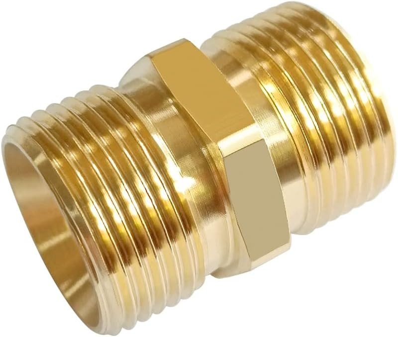 2PCS Brass Pressure Washer Coupler M22-14mm Male x M22-15mm Male Thread 4500P…