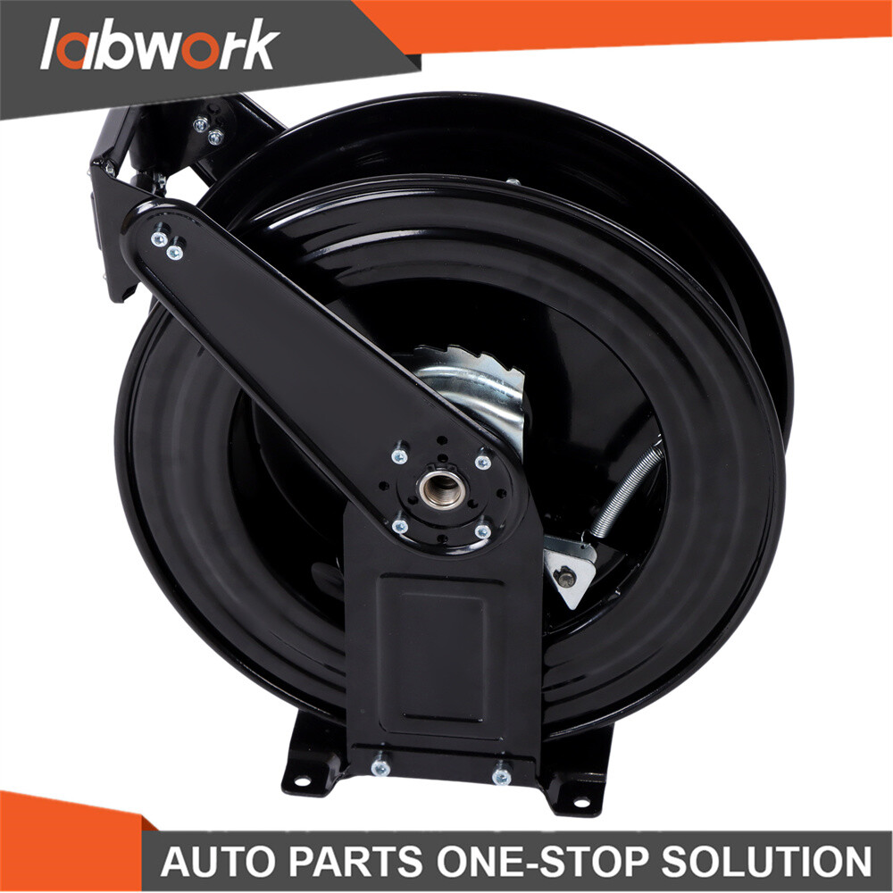 3/8″ X 50 FT Auto-Retractable High Pressure Washer Hose Reel For Water/Air/Oil