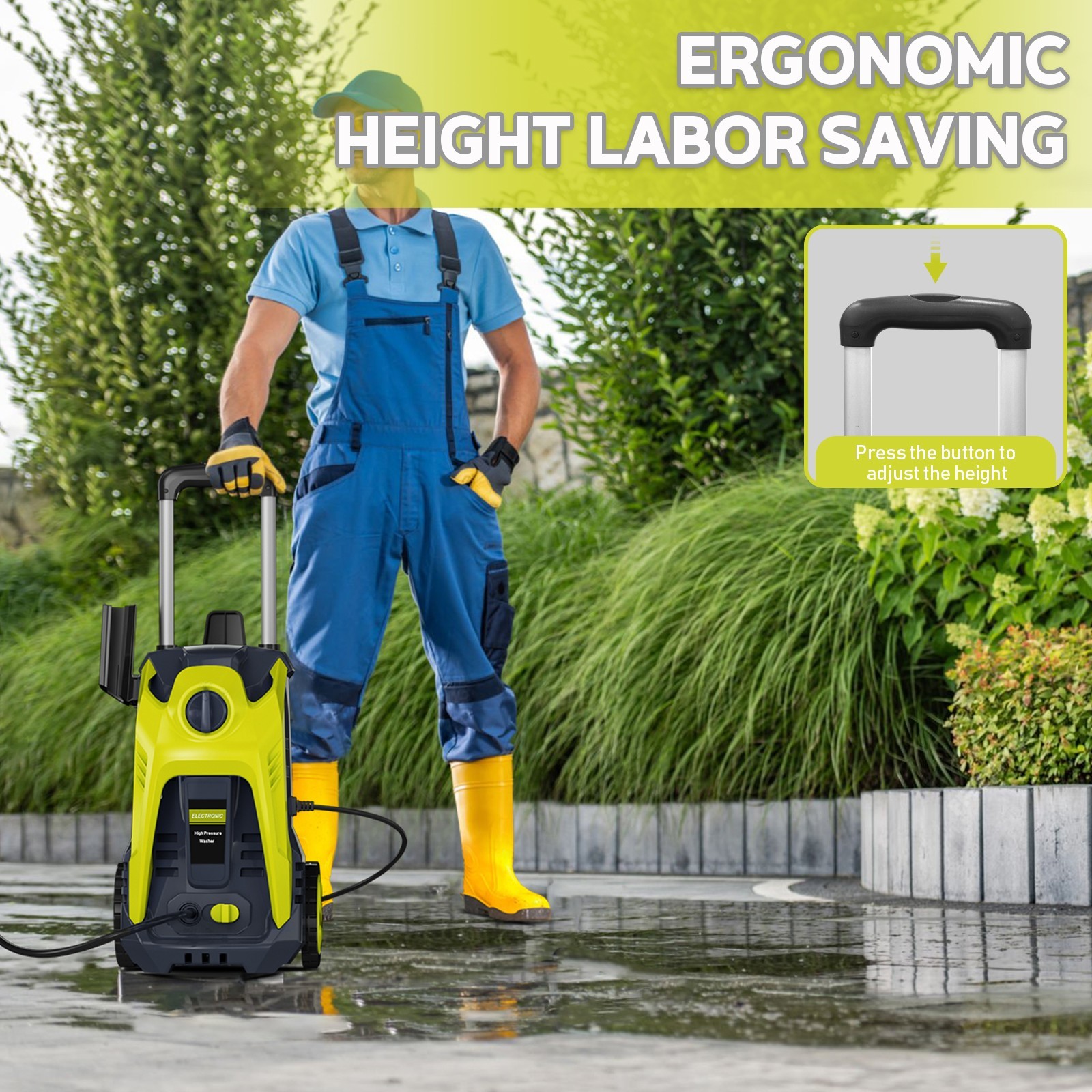 4800 PSI Electric Pressure Washer, 3.2 GPM High-Power Portable Pressure Washer