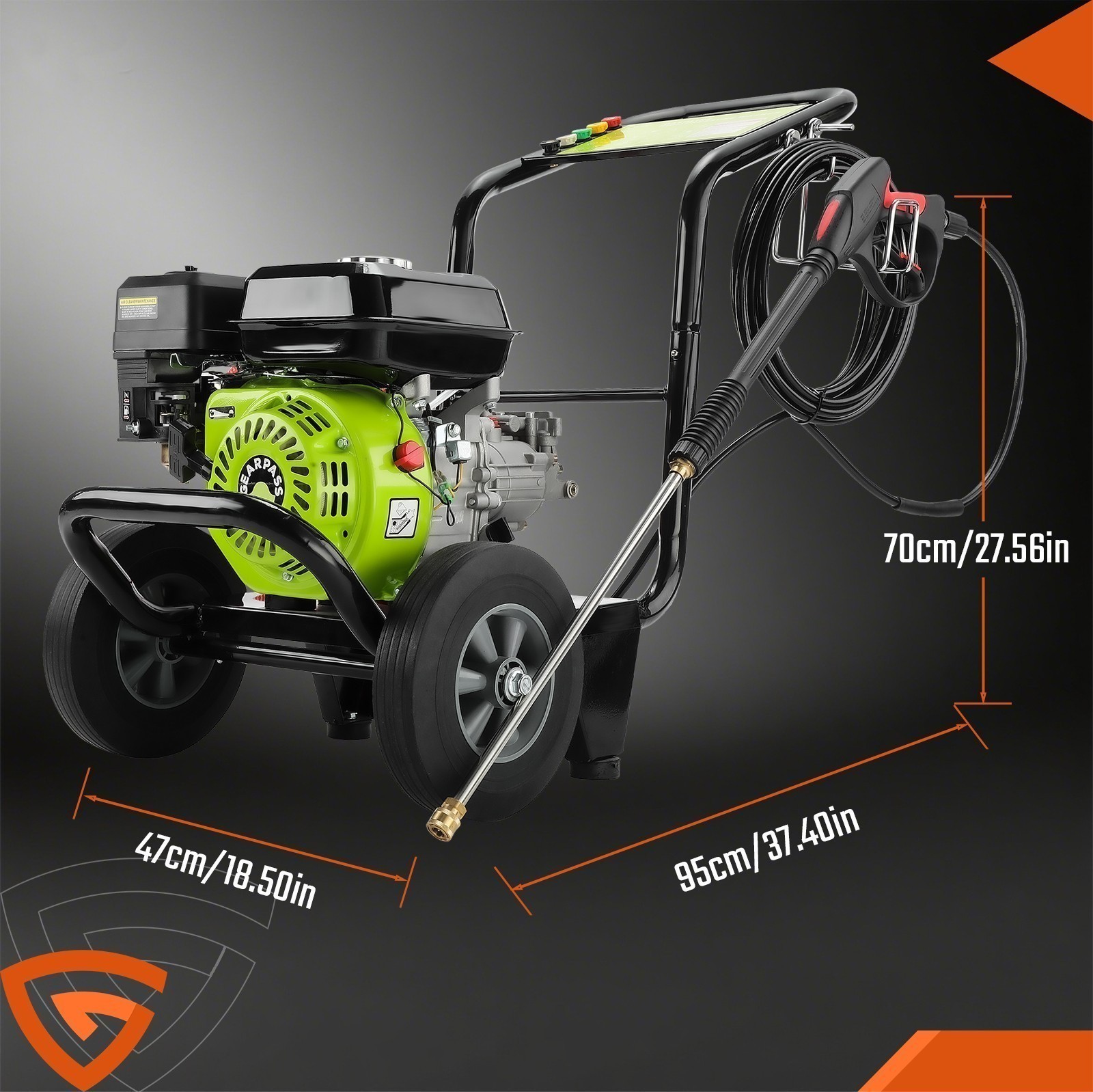 Gas Pressure Washer Gas Powered Washer 3500 PSI 2.6 GPM 212cc 5 Nozzles Black