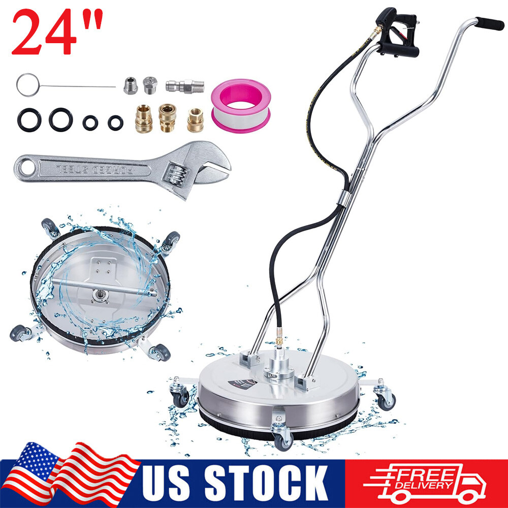 24″ Pressure Washer Surface Cleaner 4000 PSI Stainless Steel for Driveways Decks