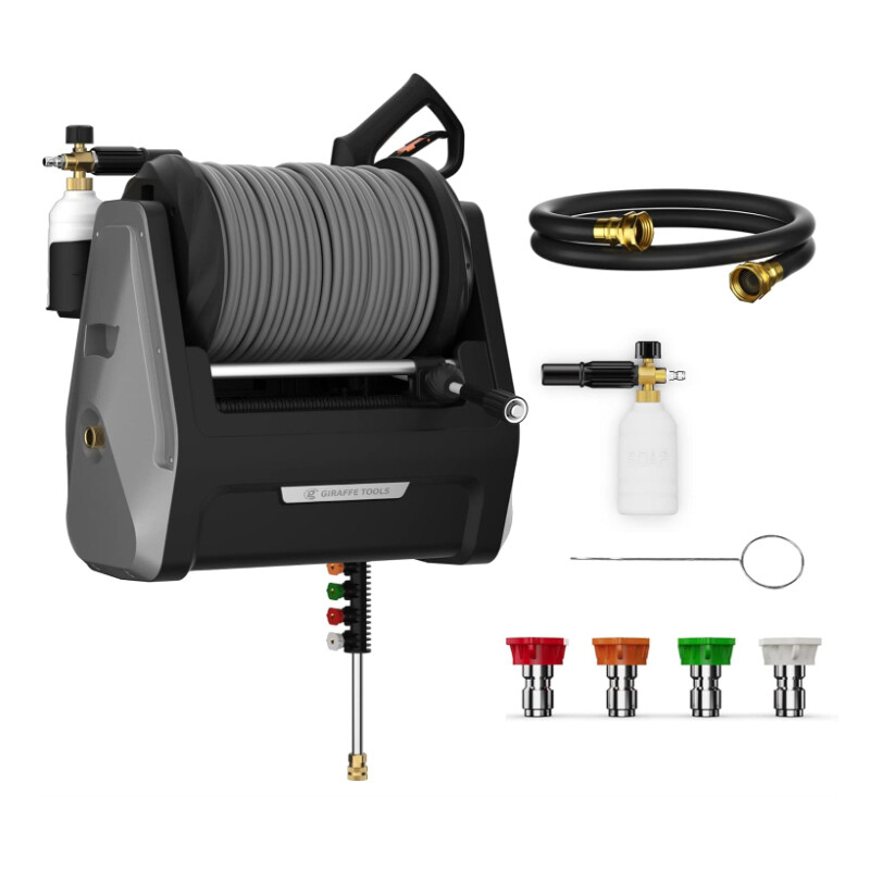 Giraffe Tools Electric Pressure Washer Hose Reel Wall Mounted Pressure Washer