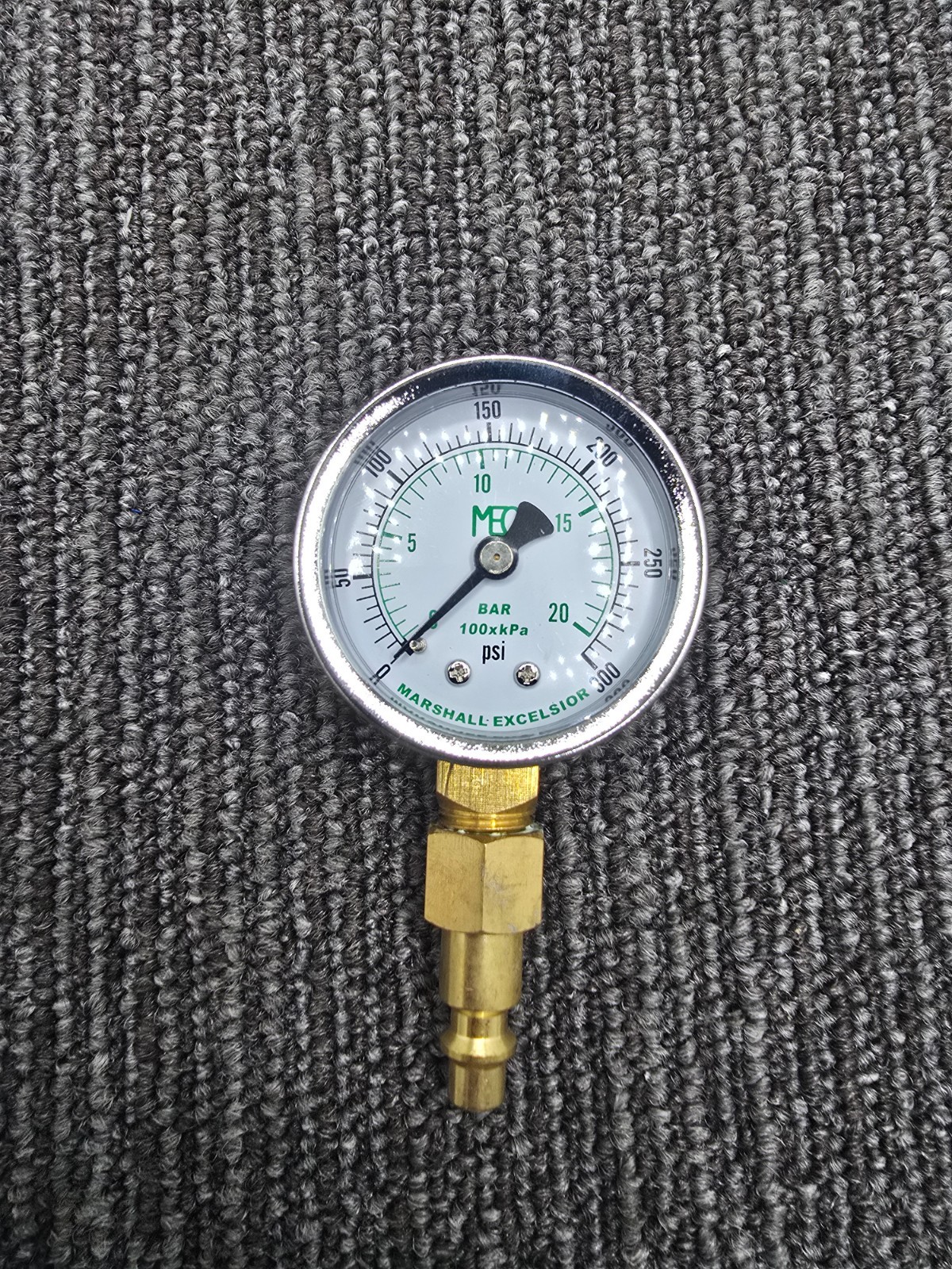 MARSHALL EXCELSIOR ME-GA300N: 0-300# LIQUID FILLED GAUGE W/QUICK CONNECT NIPPLE