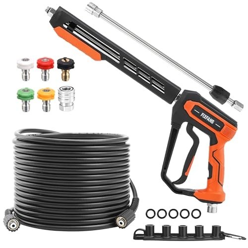 Pressure Washer Gun and Hose Kit 50 FT 3600 PSI M22 Fitting with Wand Extension