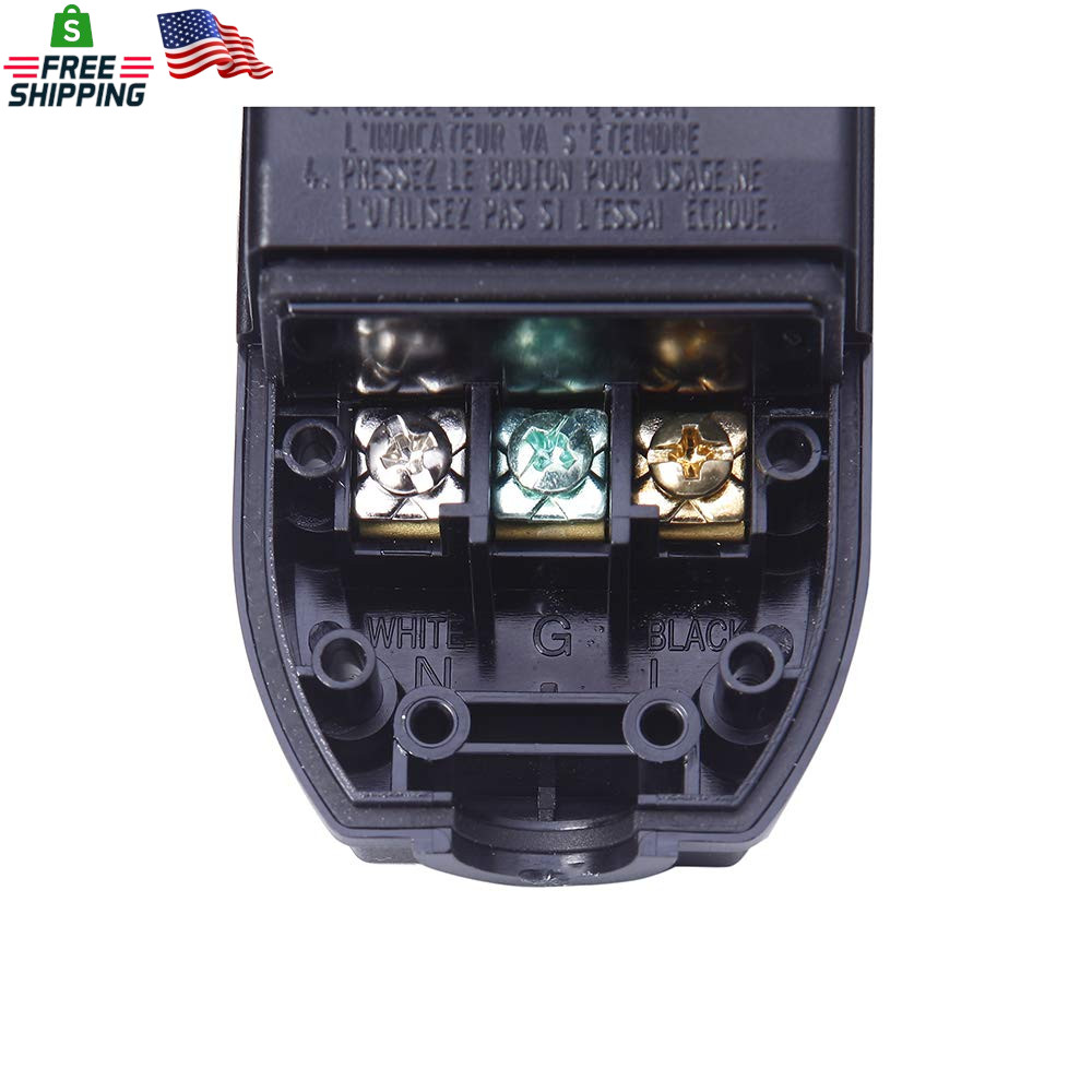 Replacement GFCI Plug for Pressure Washer Pool Pump 15Amp 3 Prong Circuit Breake