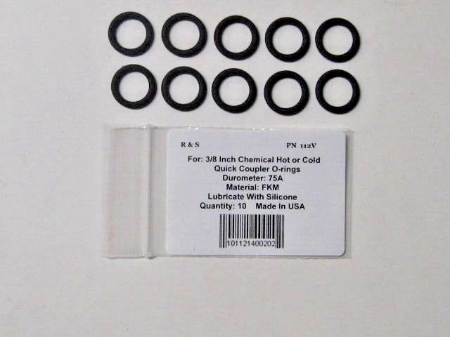 10 3/8″ Chemical, HOT or Cold Quick Coupler O-rings / R&S 112V / FKM Material
