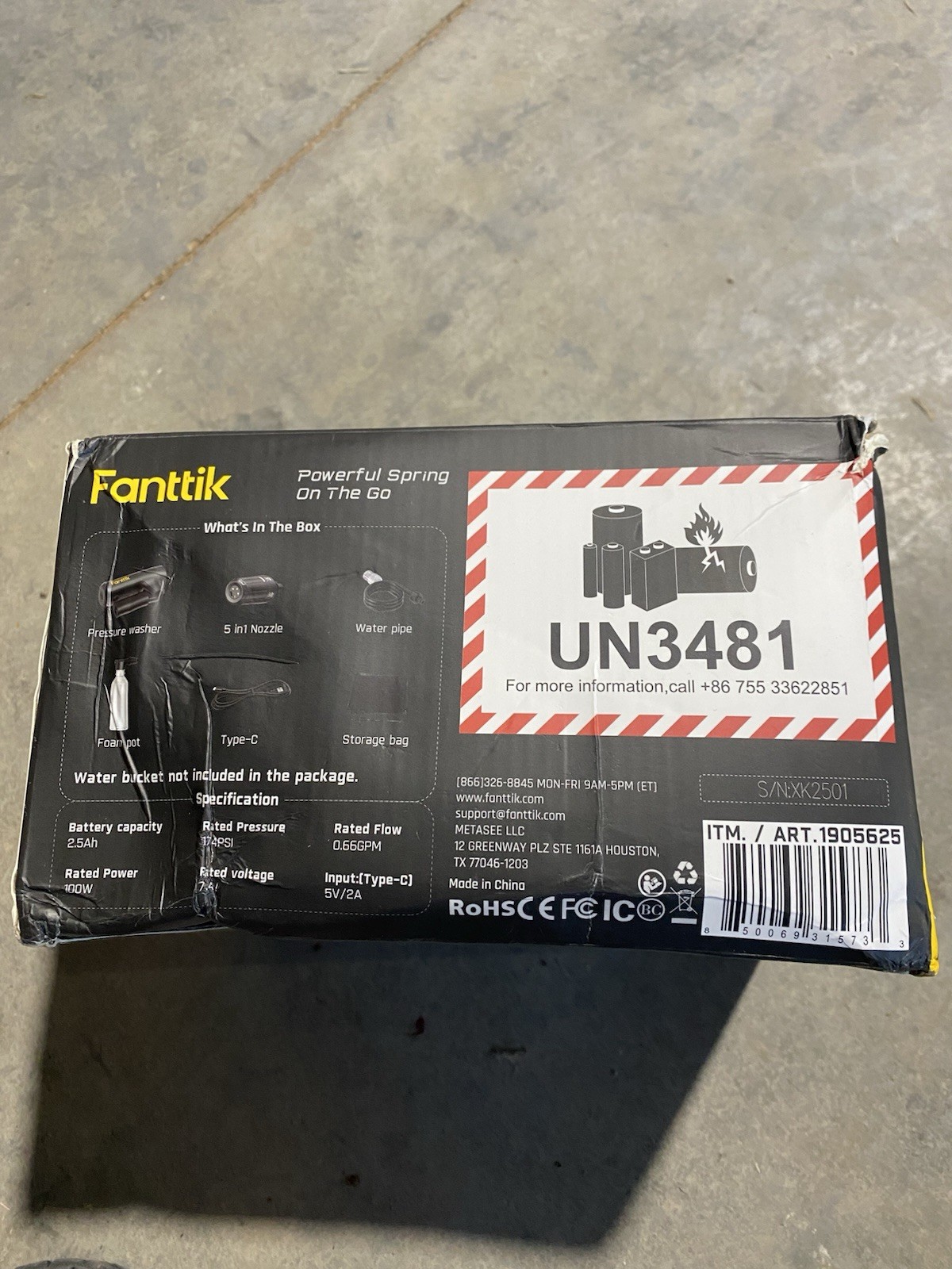Fanttik K100 Flip Cordless Portable Sprayer Foldable 5-in-1 Nozzle 174 PSI – NEW