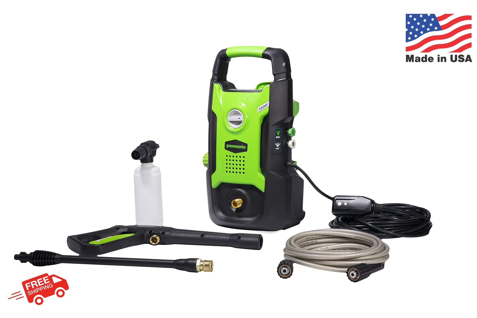 Greenworks 1500 PSI 1.2 GPM Pressure Washer (Upright Hand-Carry) PWMA Certified