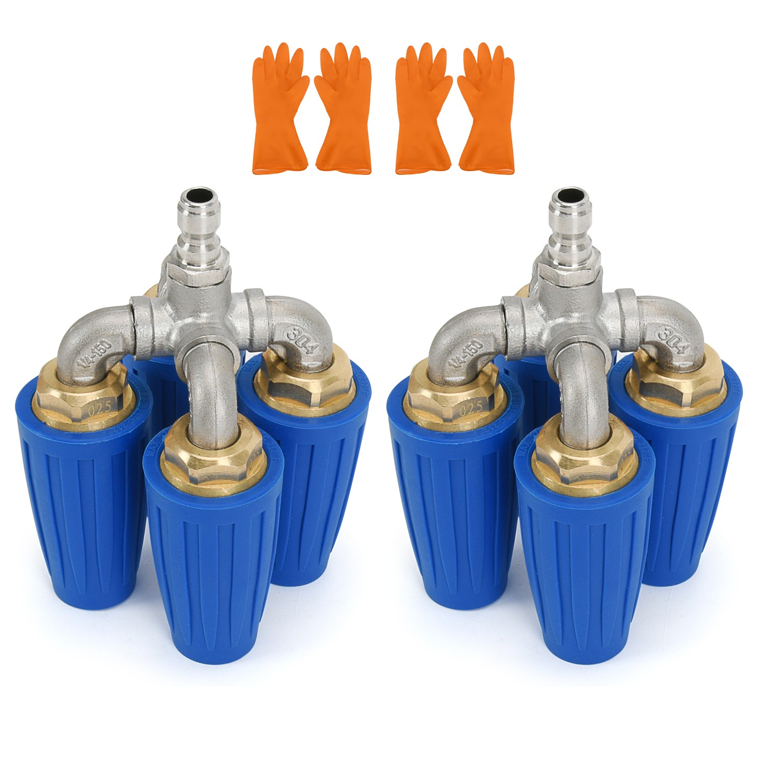 1/4″ High Pressure Washer 360° Rotating Quadruple Turbo Nozzle Spray Tip 4000PSI