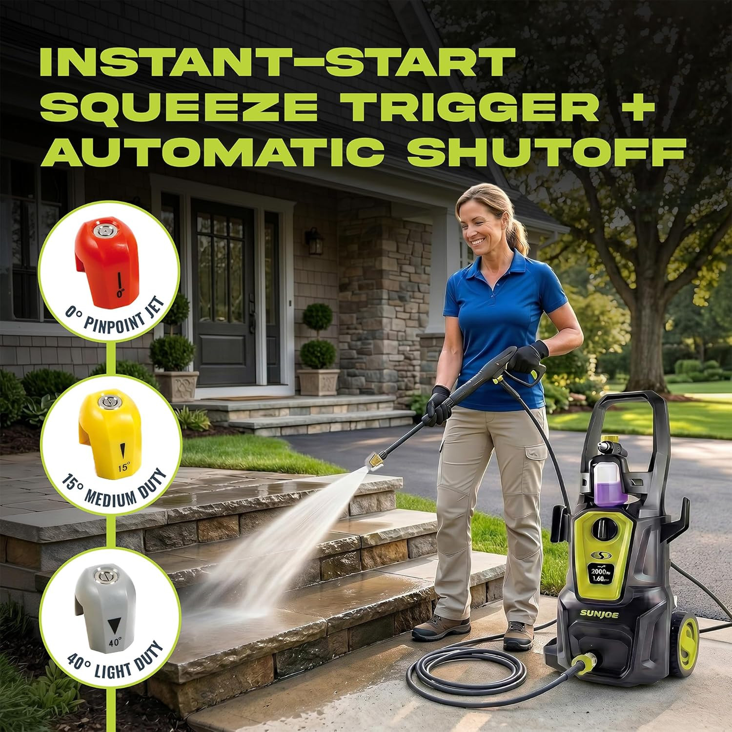 Electric Pressure Power Washer W/Foam Cannon & Extension Wand, 1600 PSI (PWMA Ce