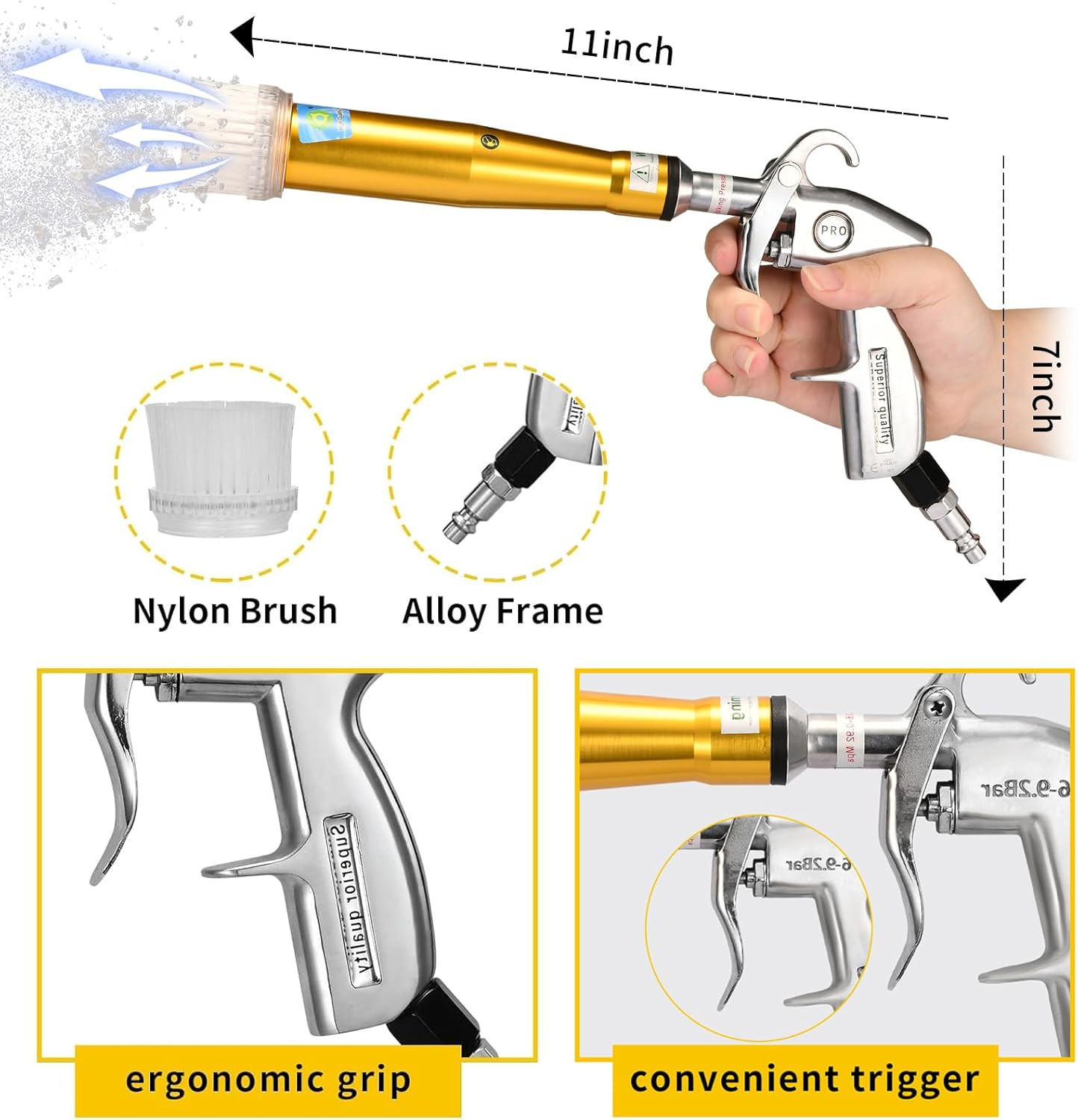 GOCCIDA High Pressure Car Cleaning Gun,Car Air Blow Gun,Tornado Dry Cleaning Gun