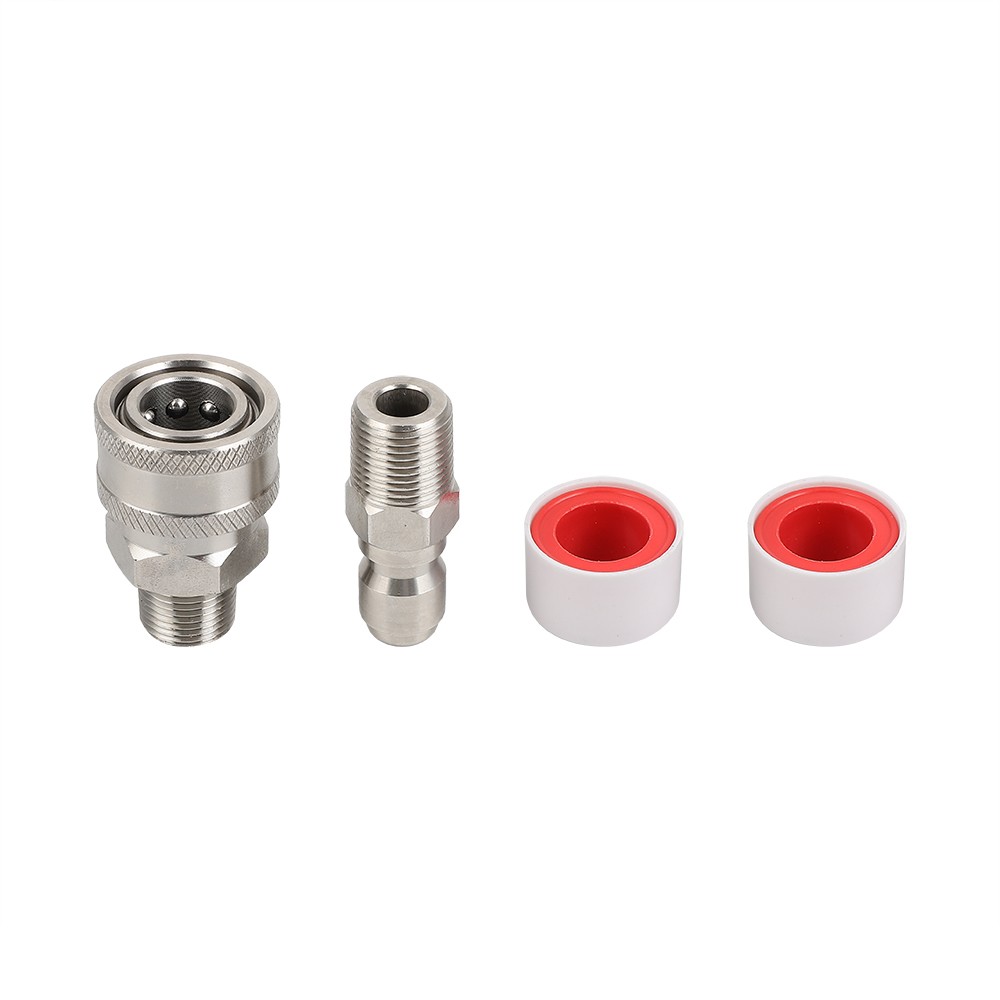 Stainless Steel High Pressure Washer Ball Valve Kit for Power Washer Hose 3/8 In