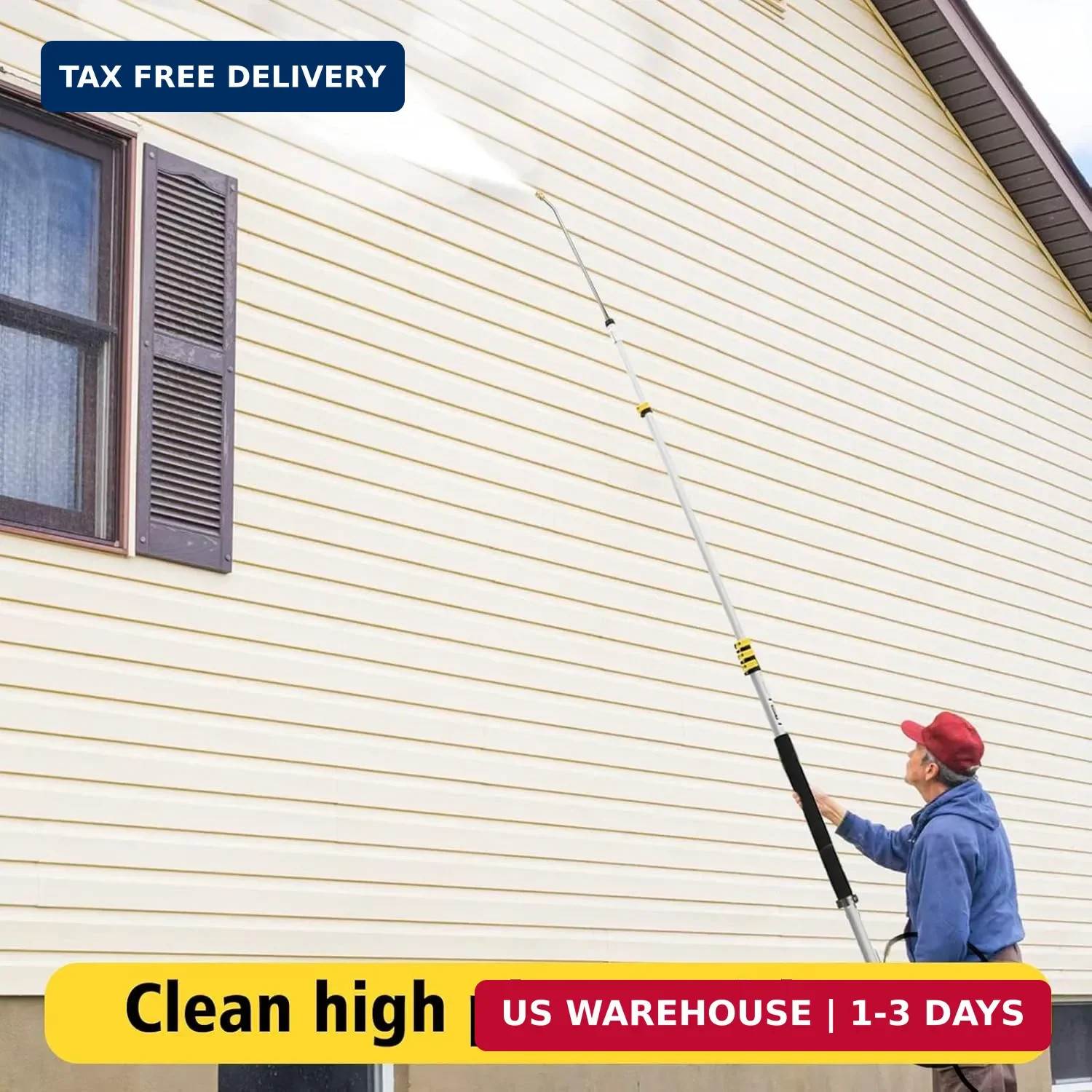 janz Aluminum 24 FT Telescoping Pressure Washer Wand with Pressure Washer Extens