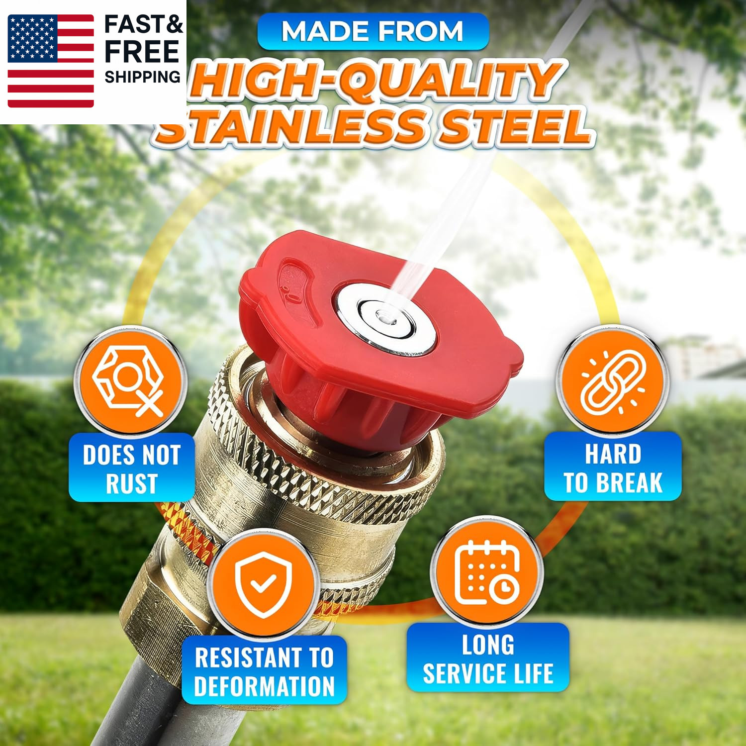 5PCS Pressure Washer Nozzle Tips – 1/4″ Quick Connect, 2700 PSI Spray Nozzles