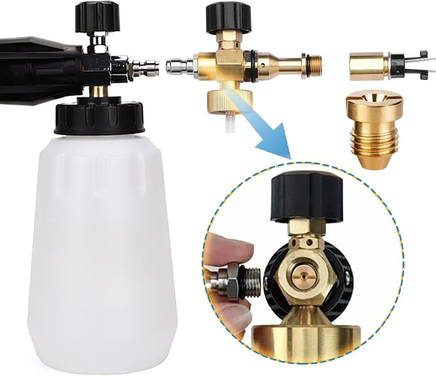 Foam Cannon Orifice Nozzle Tips, Universal Connector for Foam