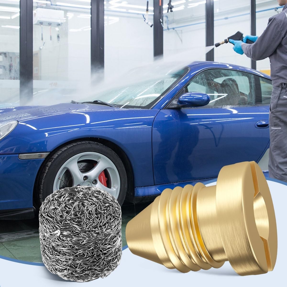 2 Pieces 1.1 mm Orifice Foam Cannon and 2 Pieces Foam Maker, Universal Brass