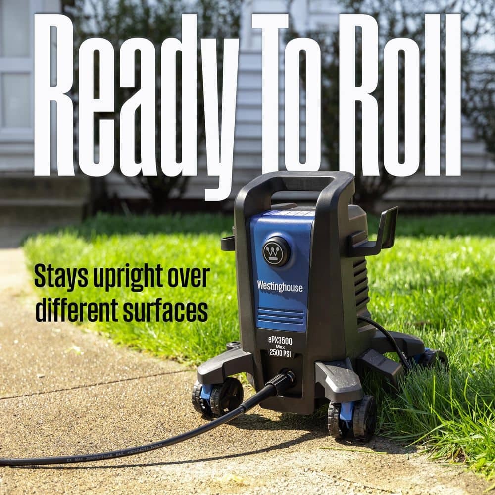2500 Max PSI 1.76 Max GPM Cold Water Electric Pressure Washer with Anti-Tippi…