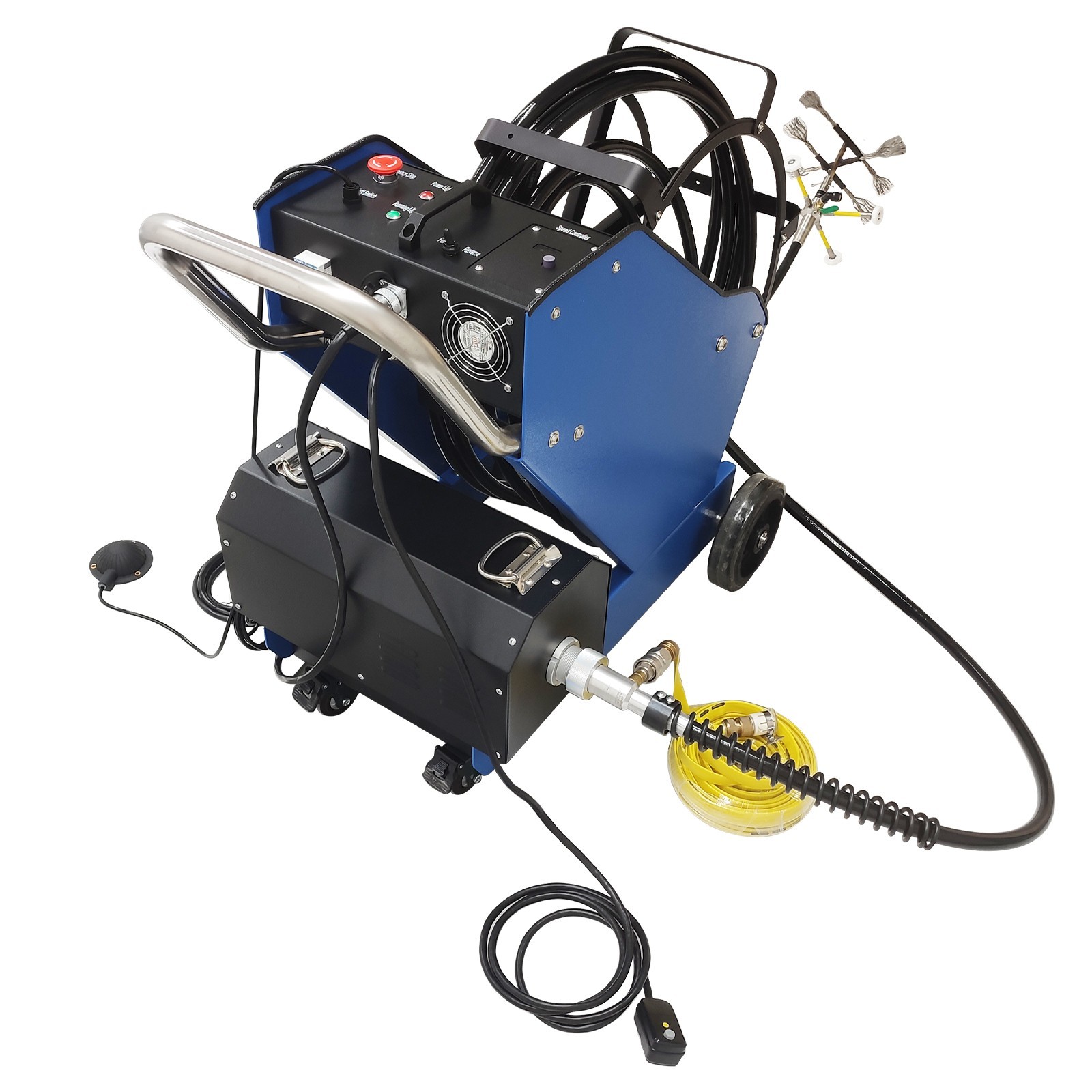 220V Commercial Kitchen Oil Fume Duct Cleaning Machine 6 Brushes suit 100-800mm