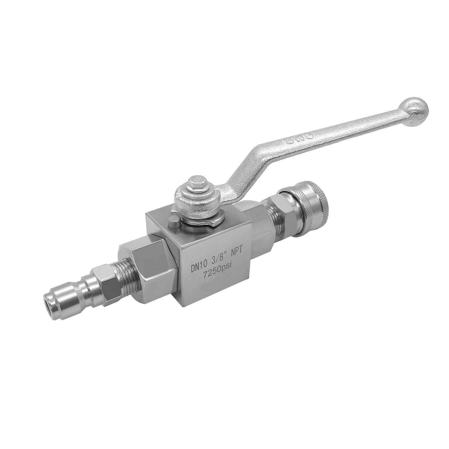 High Pressure Washer Shut Off Ball Valve 3/8 Inch Quick Connect 7250 PSI