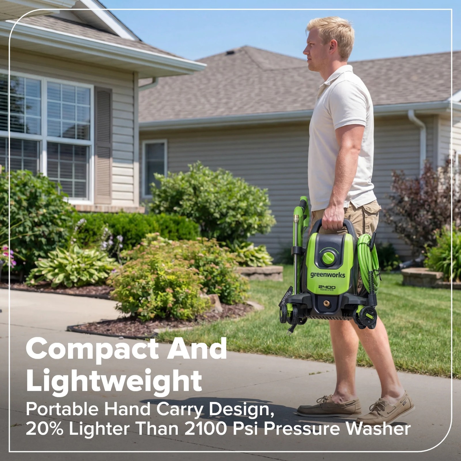 Greenworks 2400PSI Brushless 1.2GPM Four-Wheel Electric Pressure Washer
