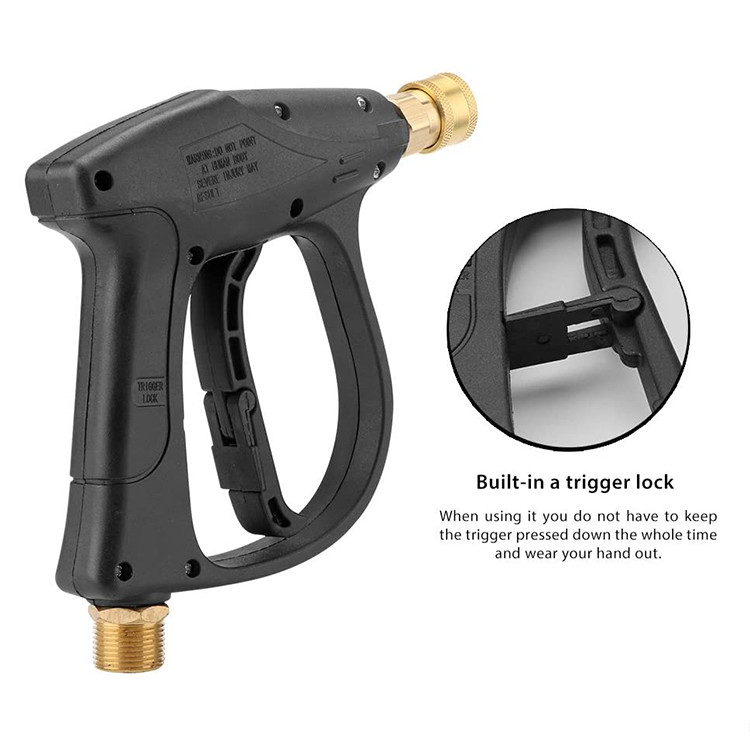 1/4″ High Pressure Washer Gun 3000 PSI Car Wash Foam Spray Short Wand w/ Nozzle